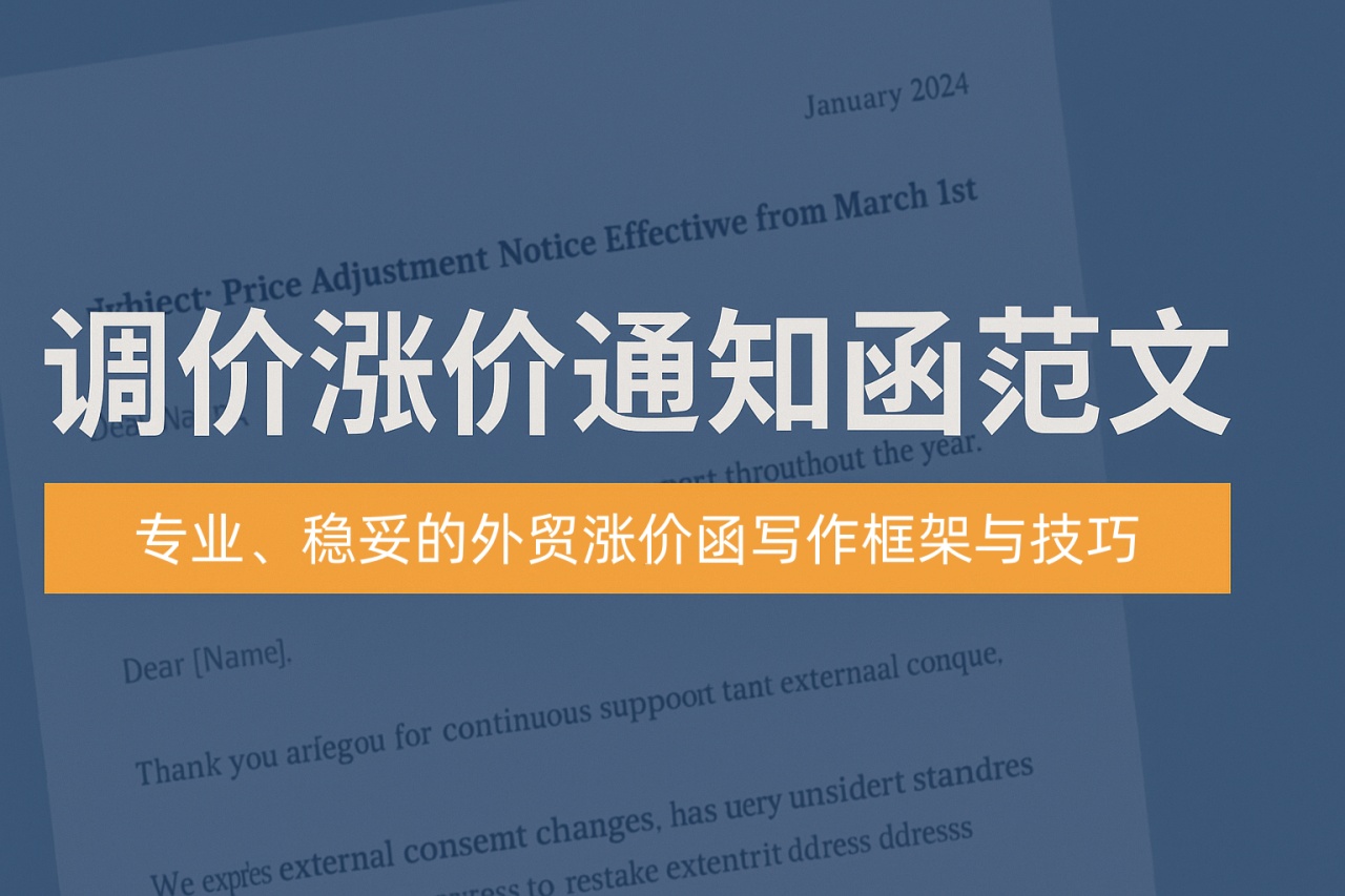 调价涨价通知函怎么写？（外贸版专业写法 + 场景模板）