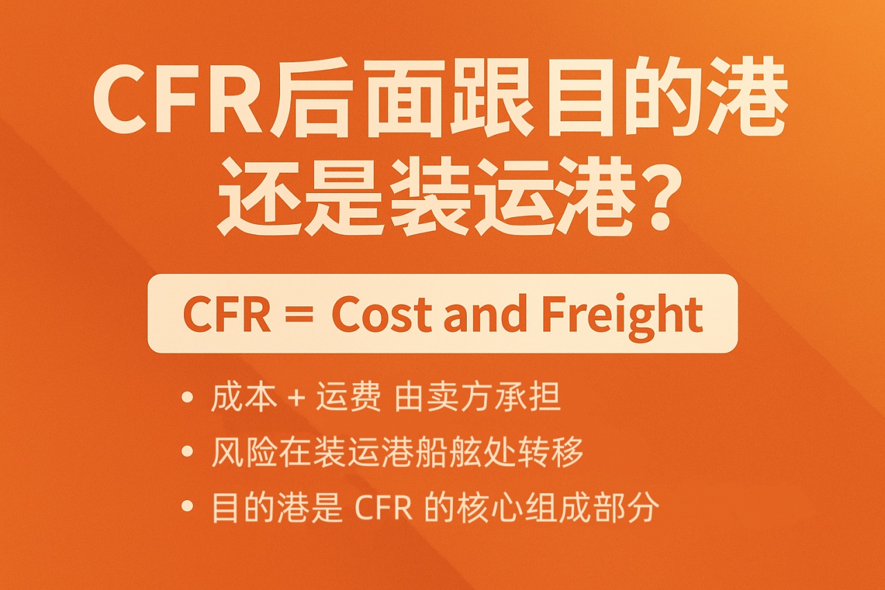 CFR 后面跟目的港还是装运港？（一句话讲清楚外贸人最常搞错的点）