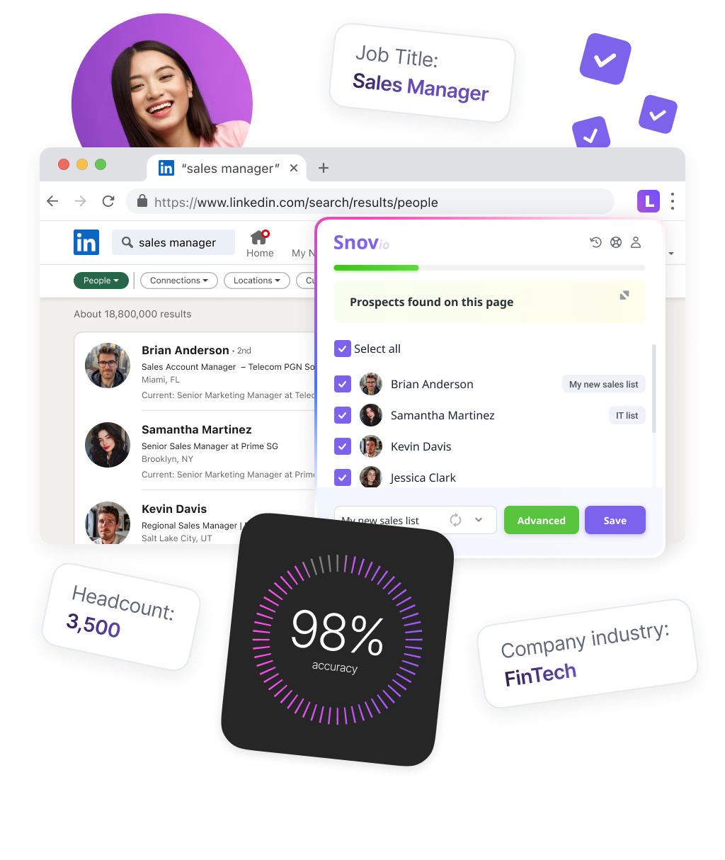 从领英收集经过验证的 B2B 邮箱地址