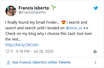 Career Arc twitted - Another great Facebook #sourcing chrome extension is snovio_ico.