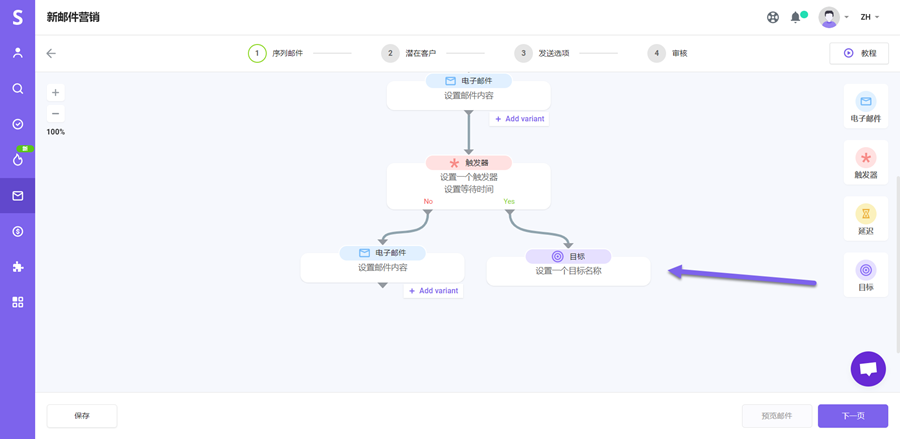 Snovio使用详细教程 - 如何将目标添加到您的序列邮件