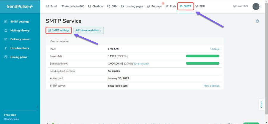 Snovio使用详细教程 - 如何将 SendPulse SMTP 连接到 Snov.io