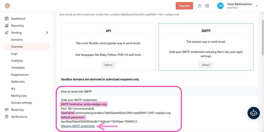 Snovio使用详细教程 - 如何将 Mailgun SMTP 连接到 Snov.io