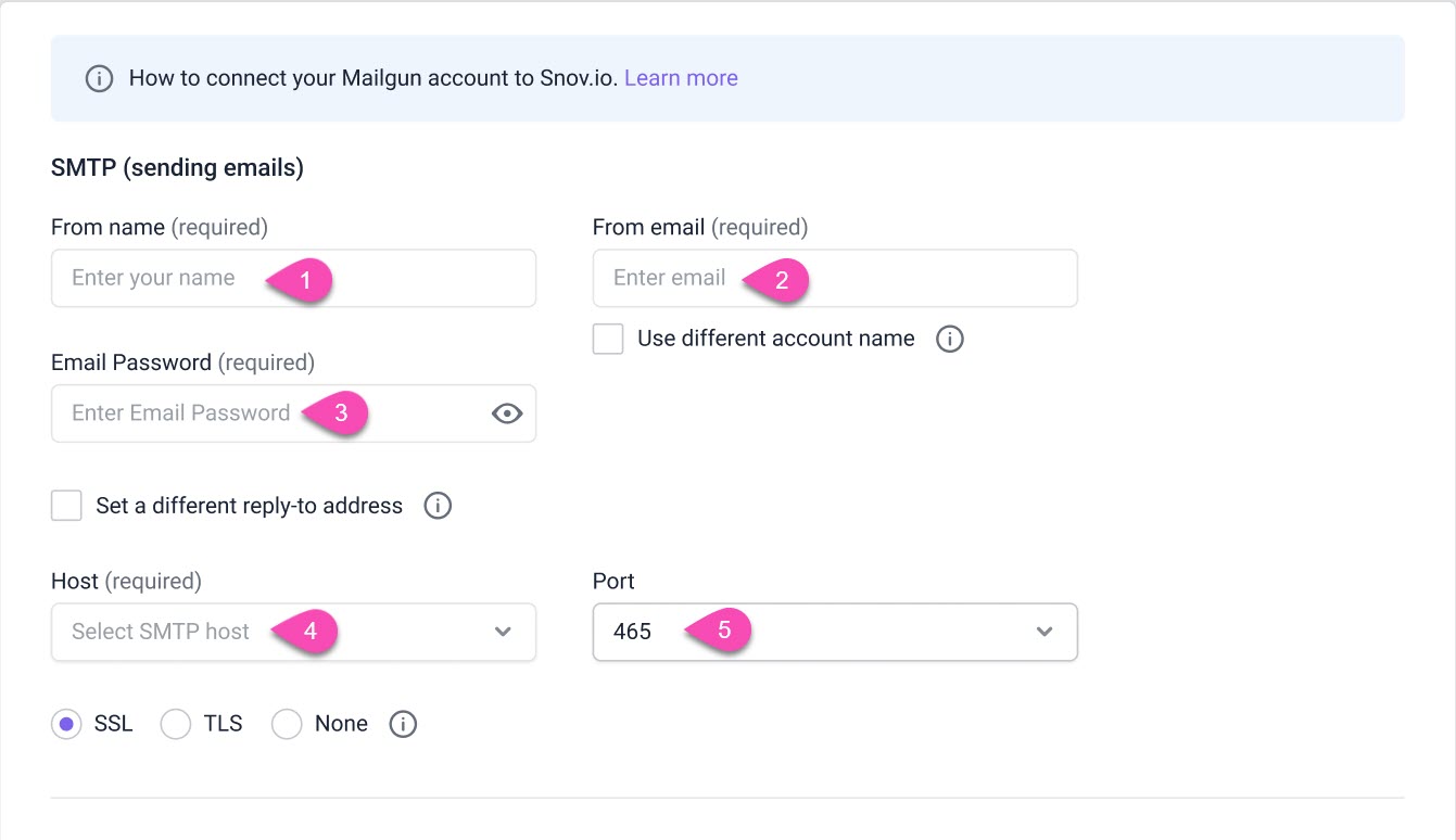 Snovio使用详细教程 - 如何将 Mailgun SMTP 连接到 Snov.io