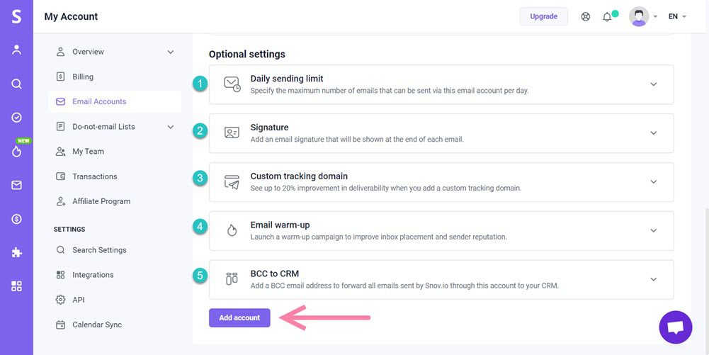 Snov.io使用详细教程 - 如何将 Amazon SES 连接到 Snov.io