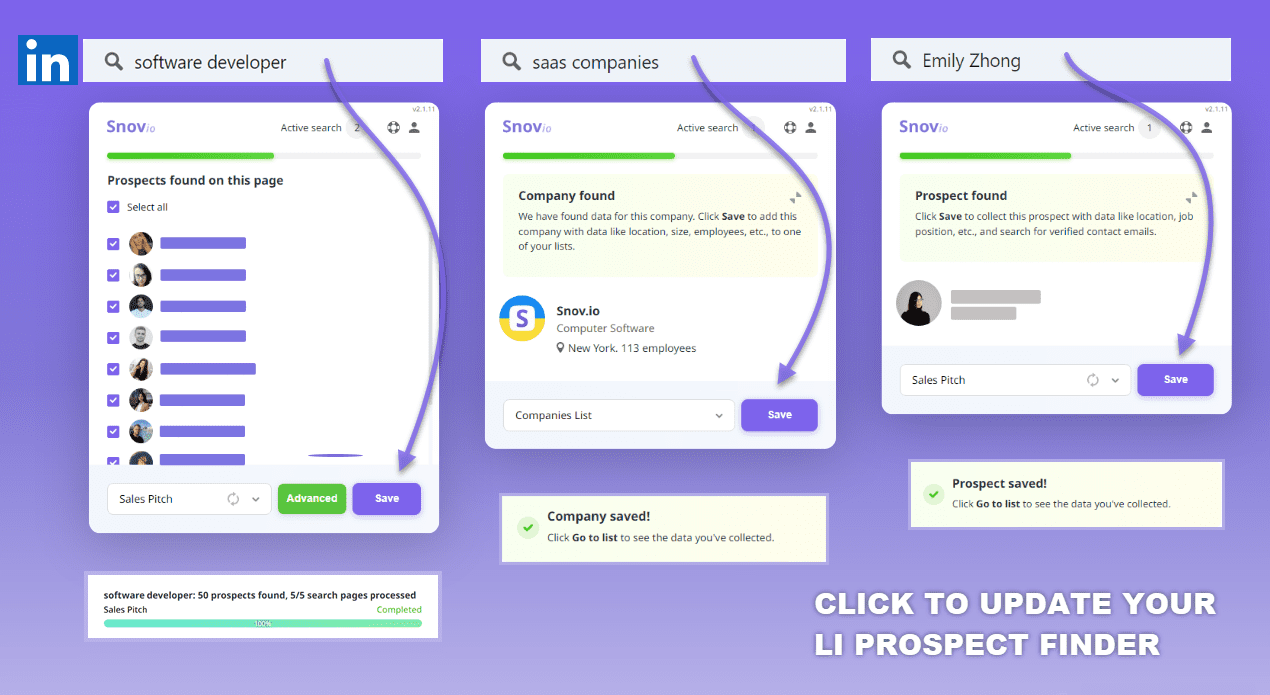 Snovio使用详细教程 - 领英客户开发工具公告:更新版本