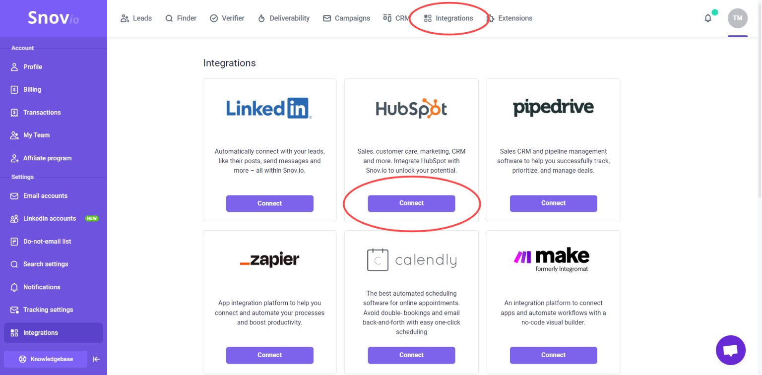 Snovio使用详细教程 - 如何连接 Snov.io x HubSpot 集成