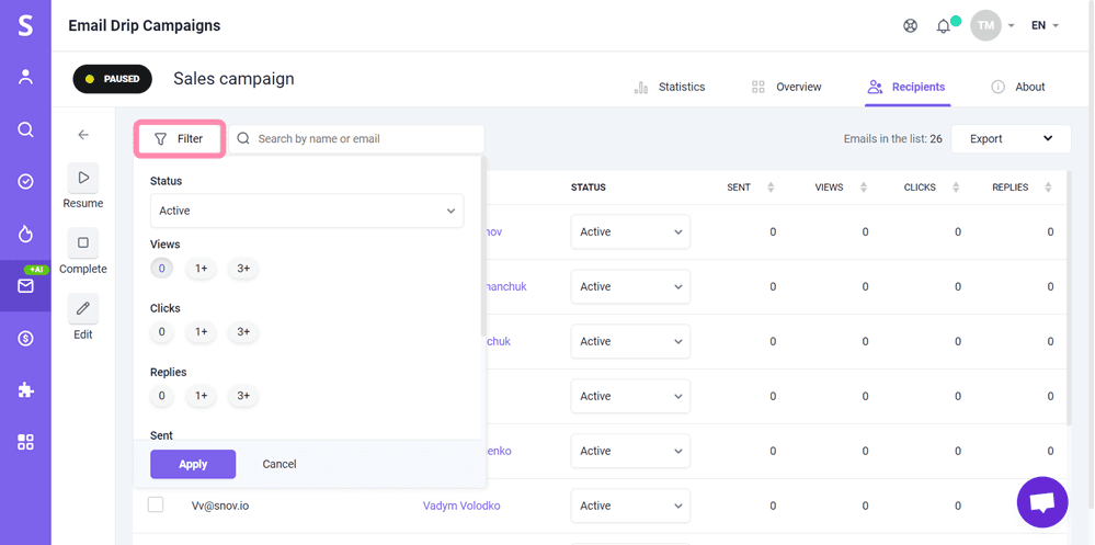 Snov.io使用详细教程 - 如何处理无法验证的(黄色状态)电子邮箱