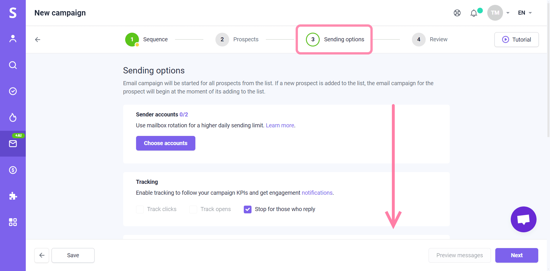 Snovio使用详细教程 - 如何在营销活动发送完毕后自动更改状态和归档