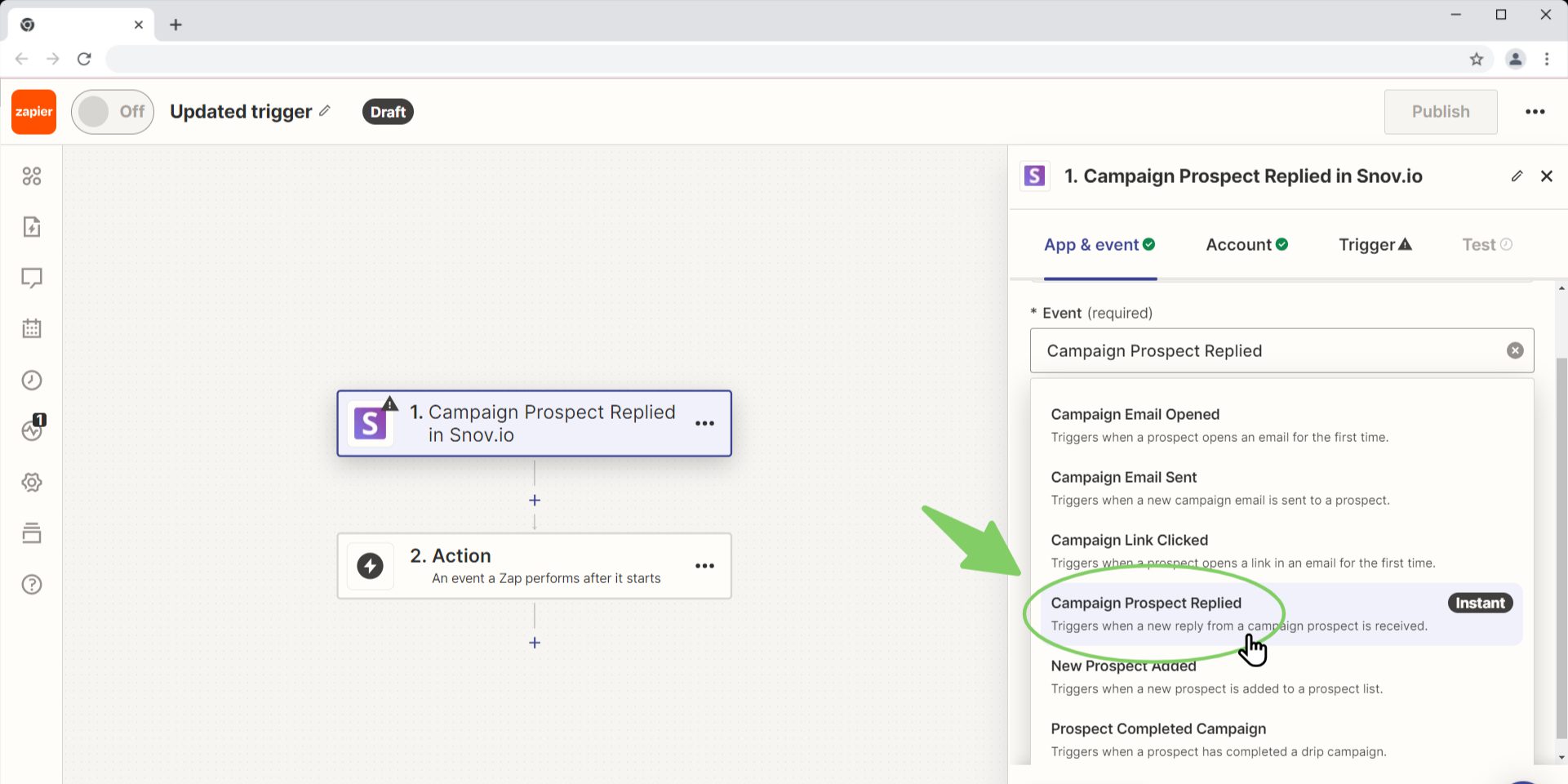 Snov.io使用详细教程 - Snov.io & Zapier 触发器更新