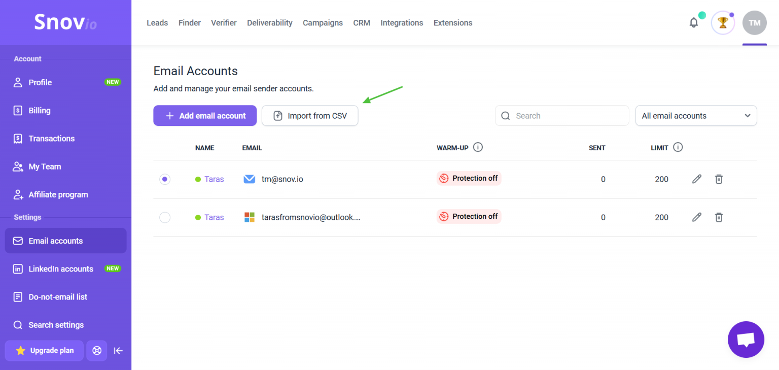 Snov.io使用详细教程 - 如何通过 CSV 表格批量导入邮箱账户